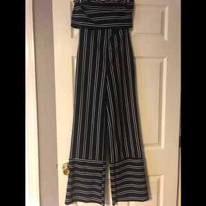 Navy blue with white stripes jumpsuit